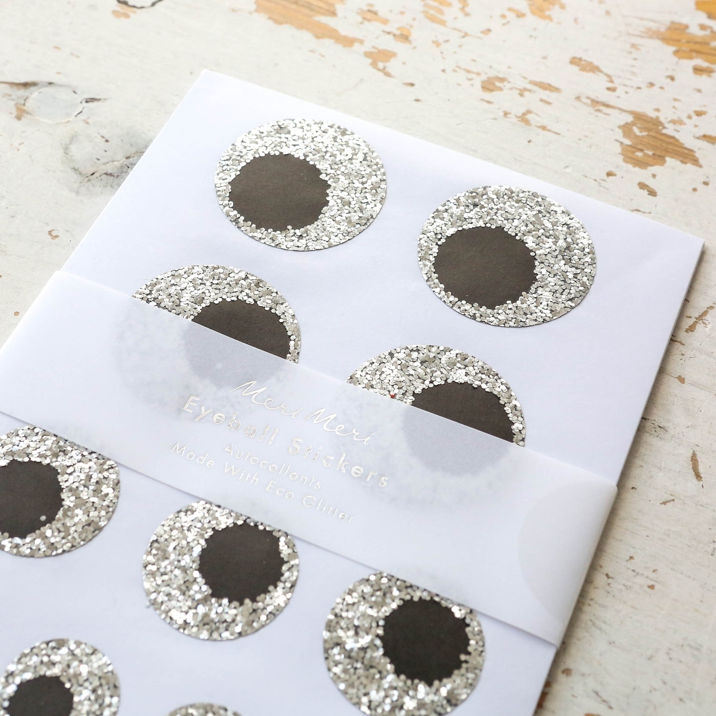 Silver Glitter Eye Stickers