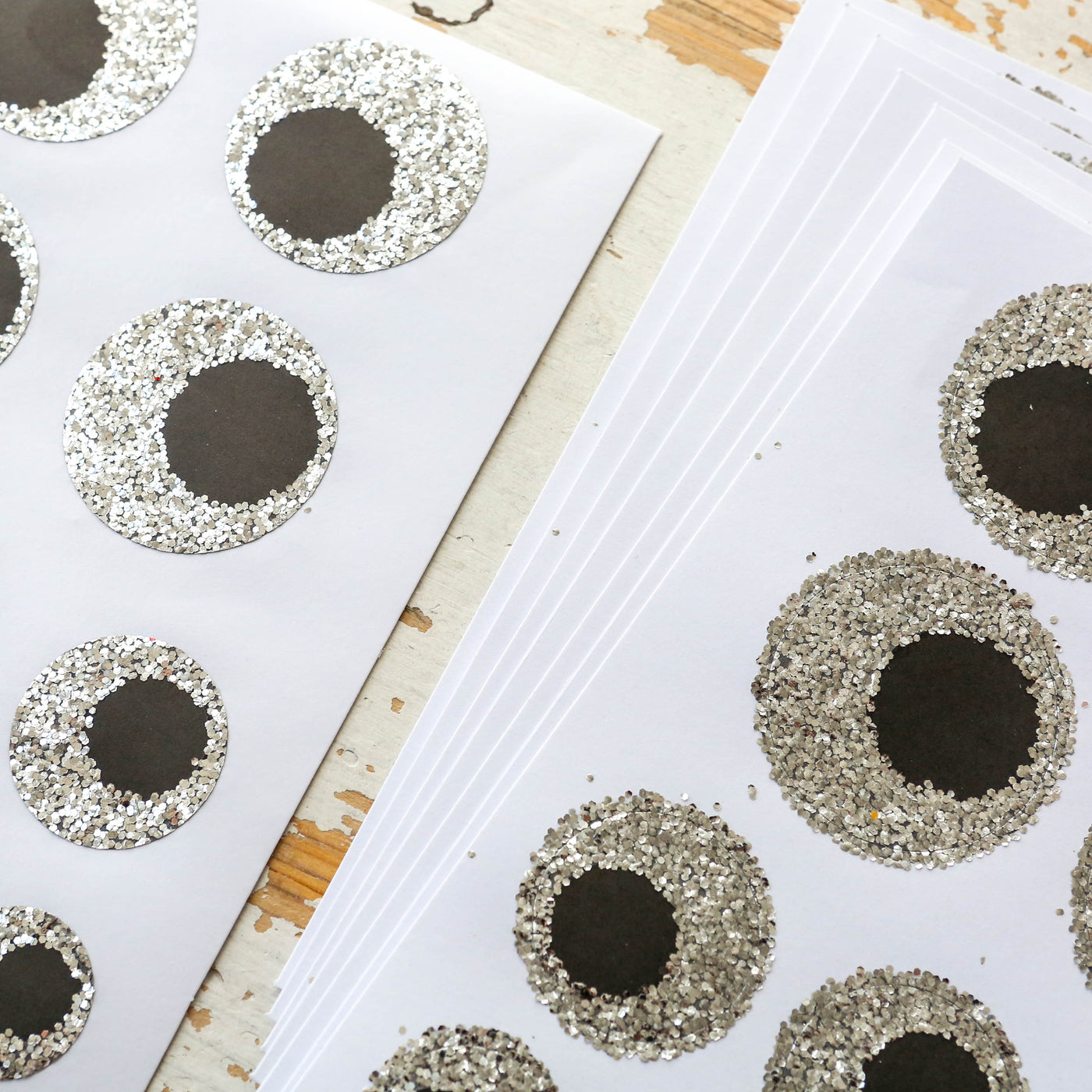 Silver Glitter Eye Stickers