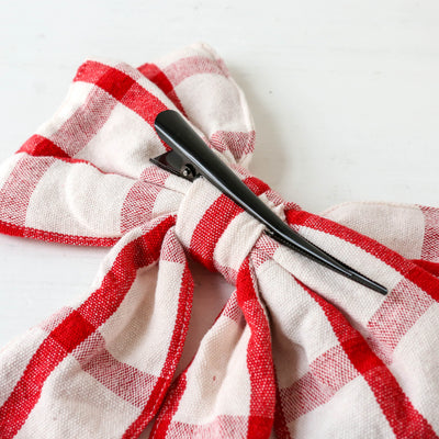 Large Ruby Deco Fabric Bow - Red