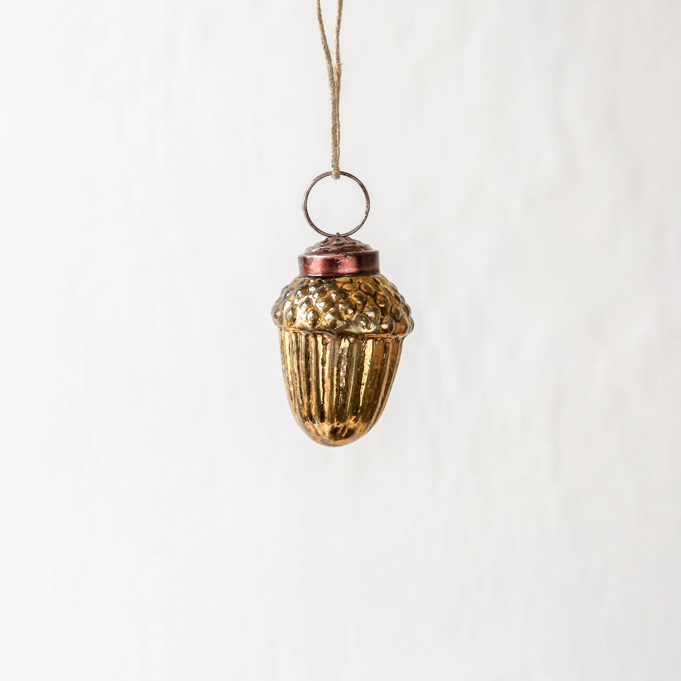 5cm Glass Acorn Decoration - Antique Gold