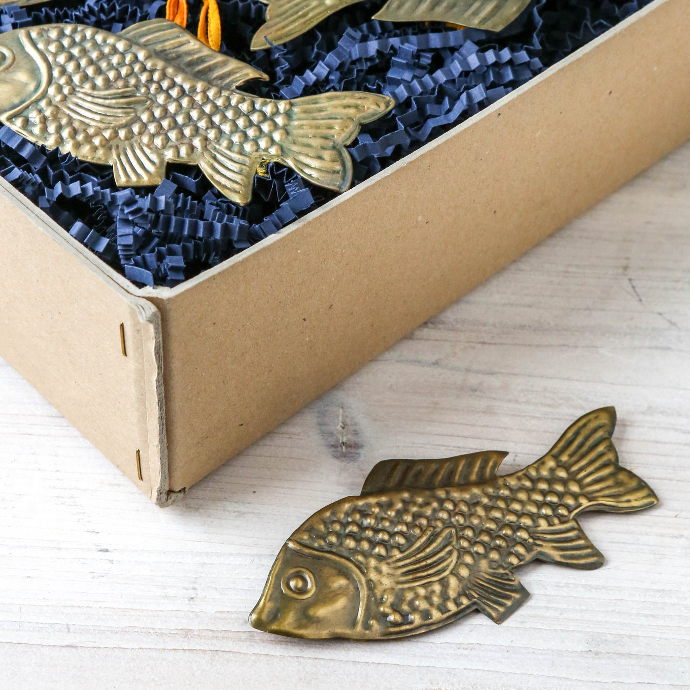 Koi Fish Decoration - Pressed Antique Brass
