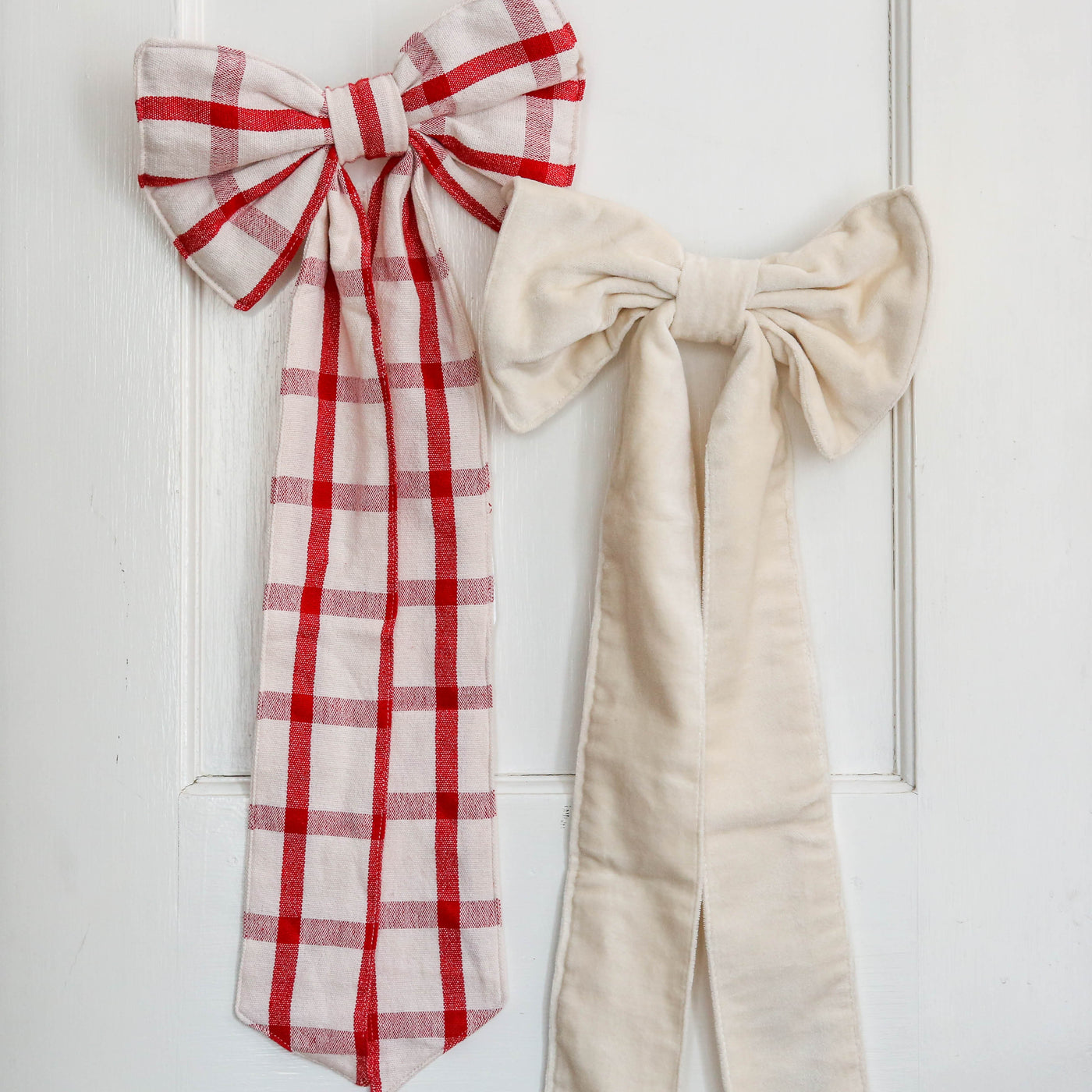 Large Ruby Deco Fabric Bow - Off White