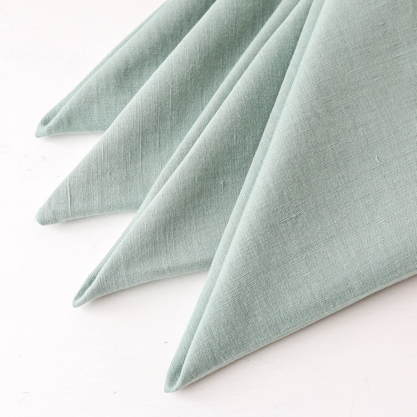Set of Four Washed Linen & Cotton Napkins - Celadon