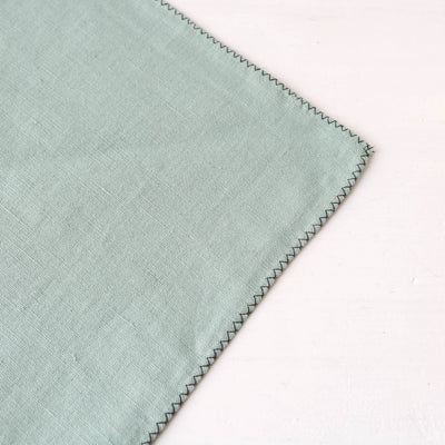 Set of Four Washed Linen & Cotton Napkins - Celadon