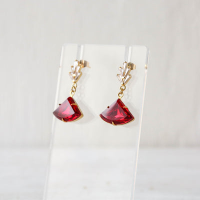 Deco Ruby Crystal Earrings