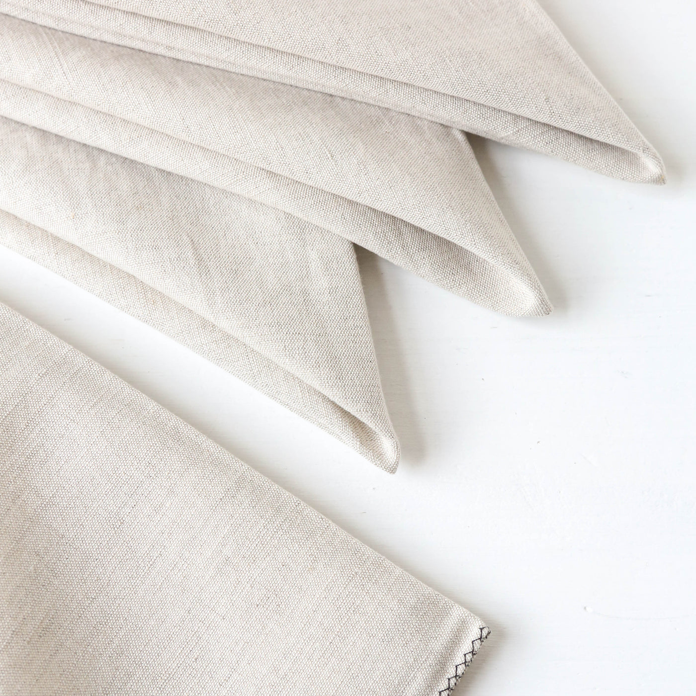 Set of Four Washed Linen & Cotton Napkins - Natural