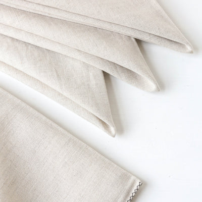 Set of Four Washed Linen & Cotton Napkins - Natural