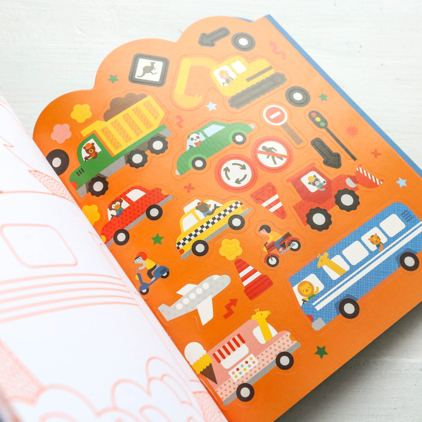 Colouring Book with Stickers - Vehicles