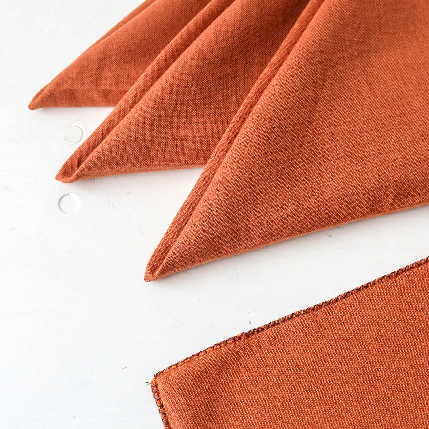 Set of Four Washed Linen & Cotton Napkins - Brick