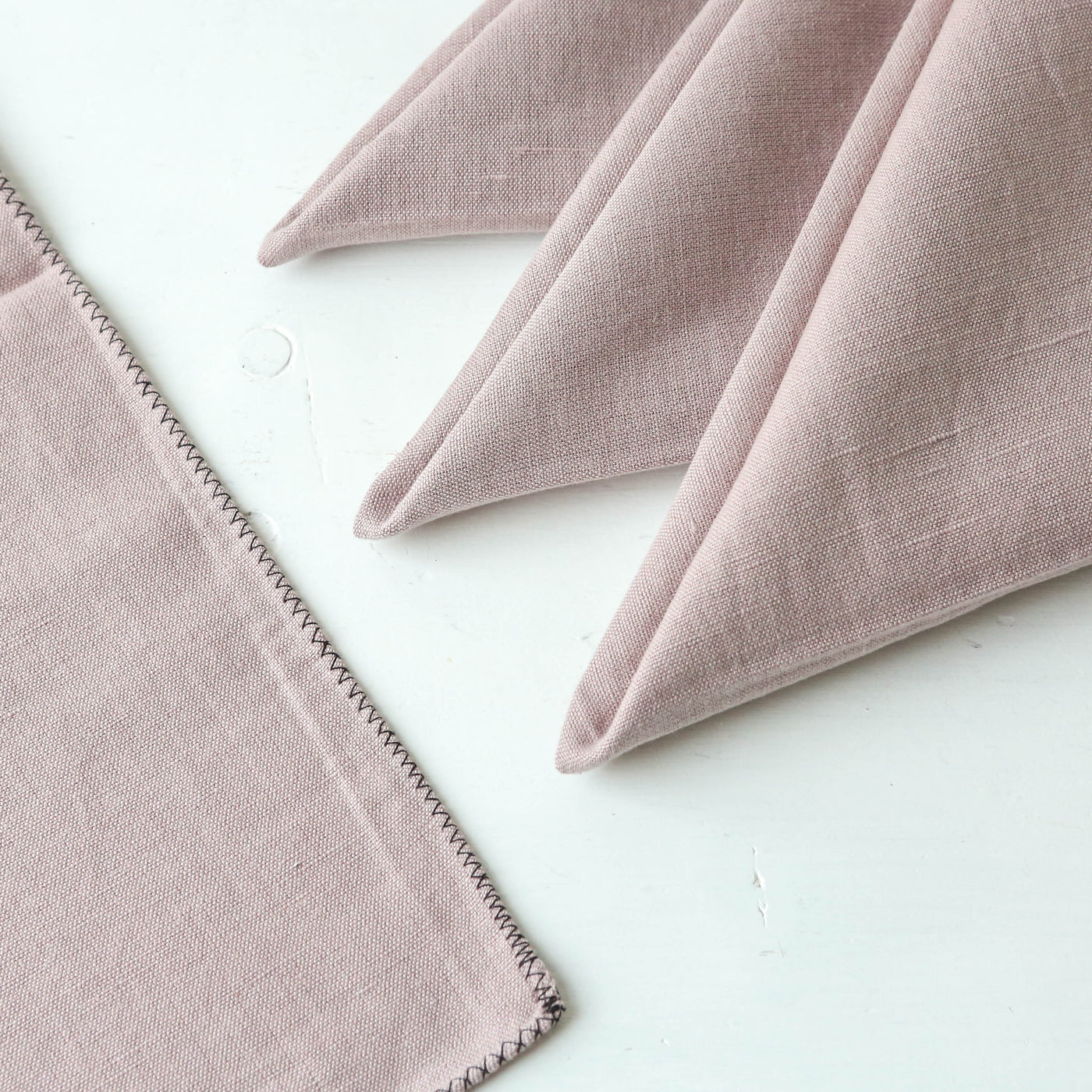 Set of Four Washed Linen & Cotton Napkins - Pink