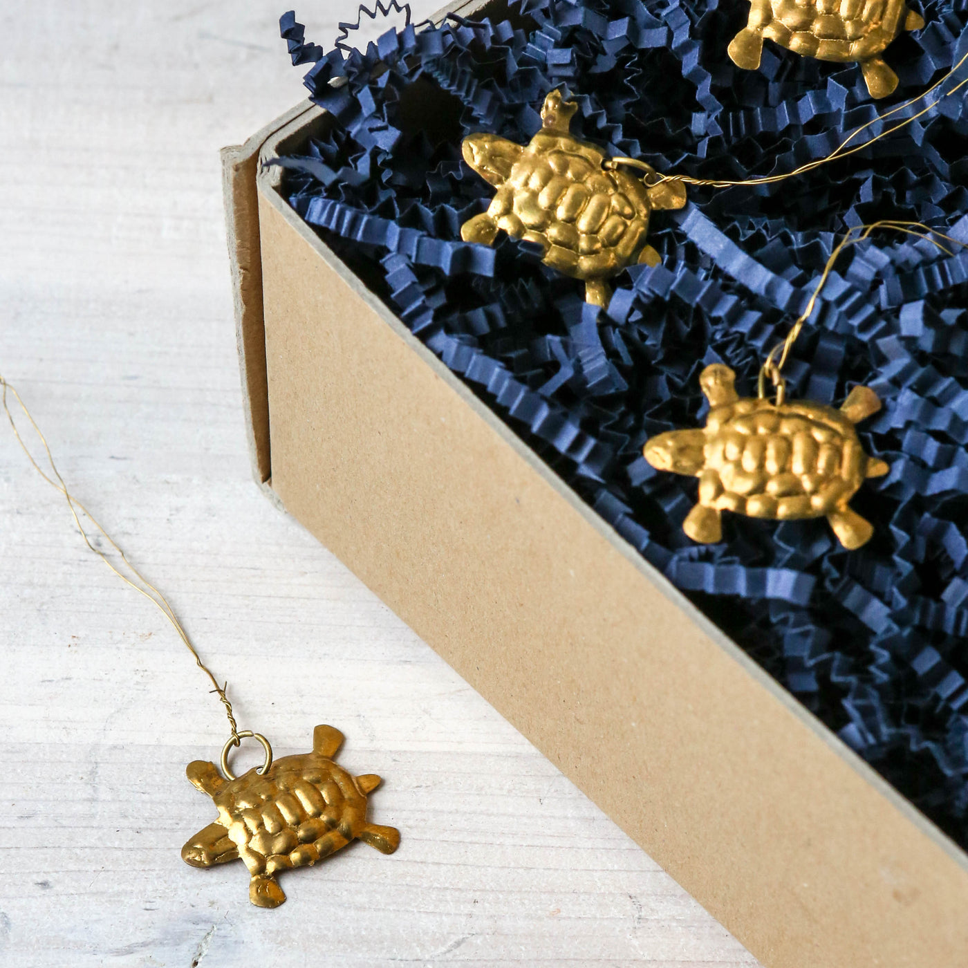 Turtle Decoration - Pressed Antique Brass