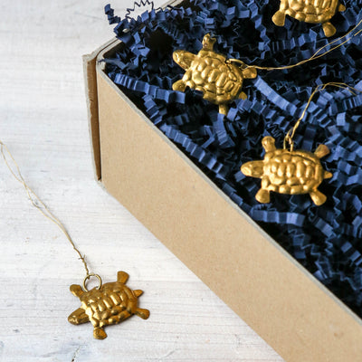 Turtle Decoration - Pressed Antique Brass