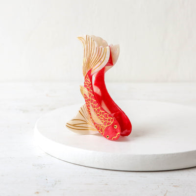 Hand Painted Cellulose Hair Claw - Koi Fish