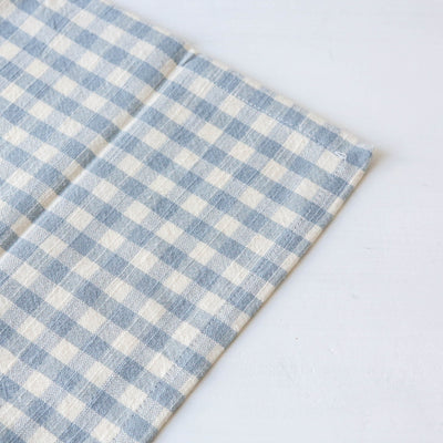 Set of Four Cotton Napkins - Blue Gingham