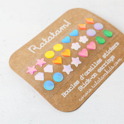 12 Pairs of Self Adhesive Earrings - Jewel Finish