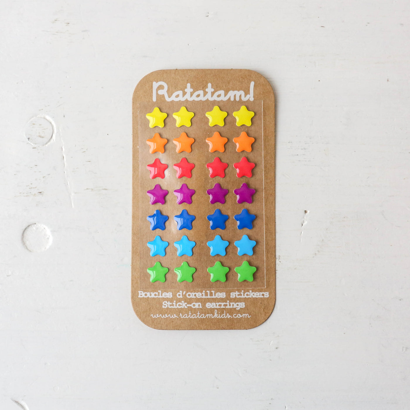 14 Pairs of Self Adhesive Earrings - Bright Stars