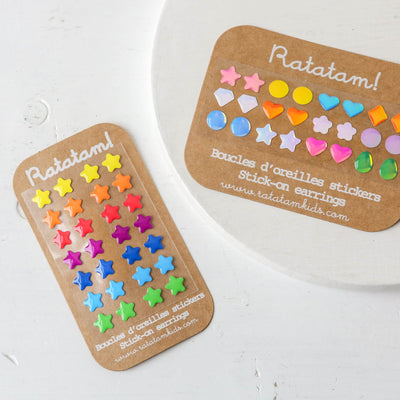 12 Pairs of Self Adhesive Earrings - Jewel Finish