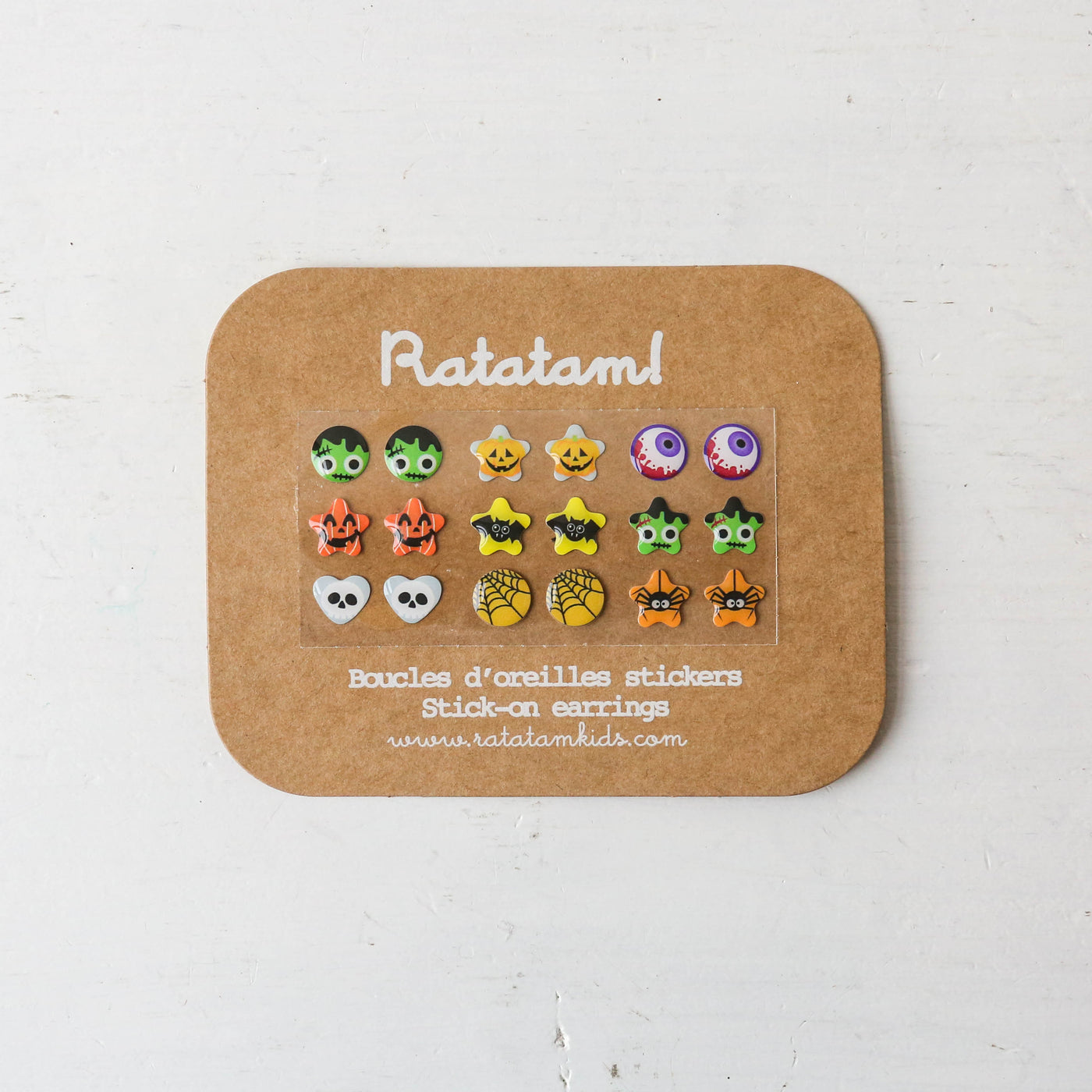 9 Pairs of Self Adhesive Earrings - Halloween Designs