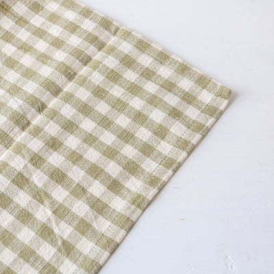 Set of Four Cotton Napkins - Olive Gingham
