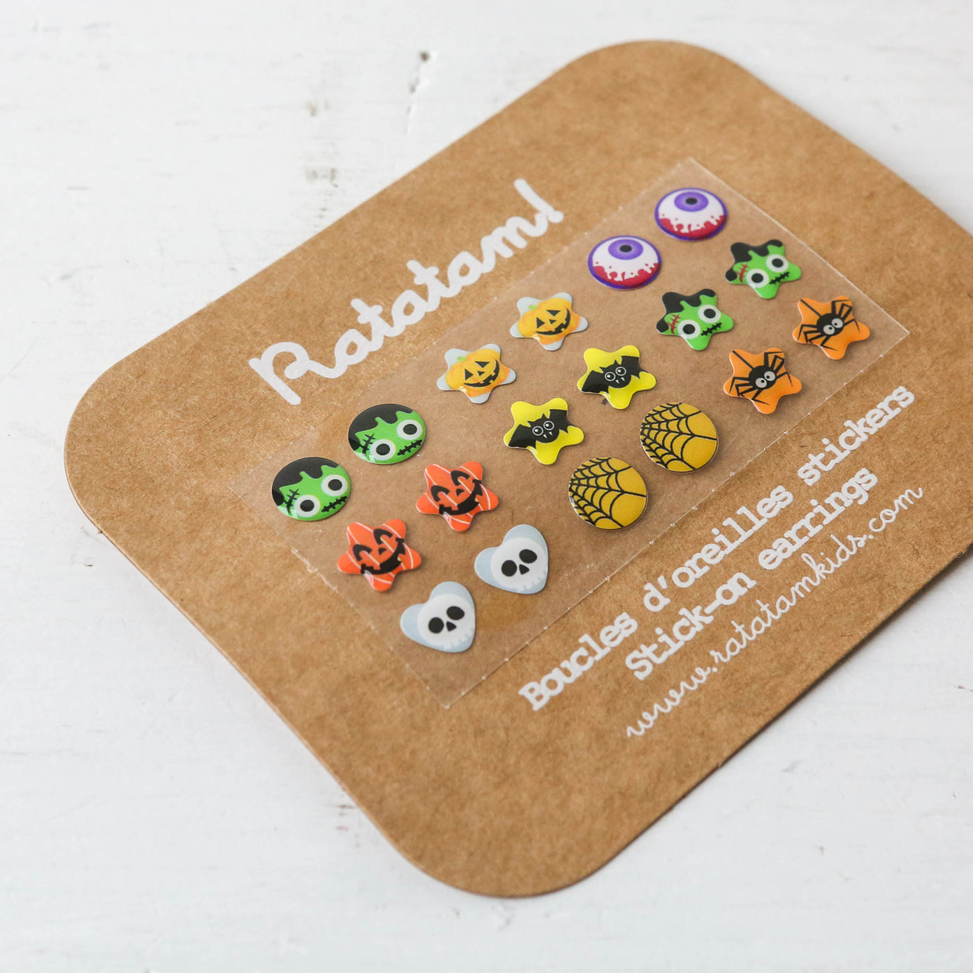 9 Pairs of Self Adhesive Earrings - Halloween Designs