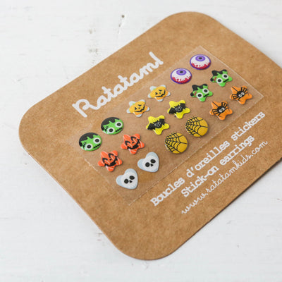 9 Pairs of Self Adhesive Earrings - Halloween Designs