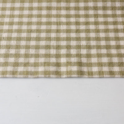 Cotton Table Runner - Olive Gingham