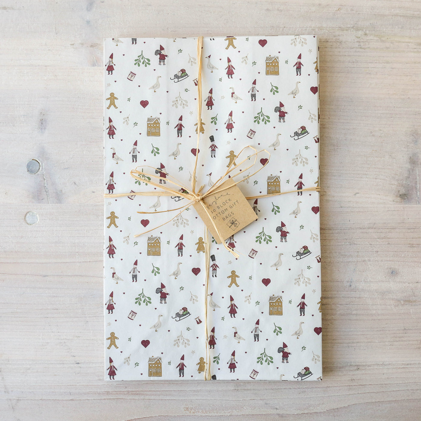 Pack of 10 Nostalgic Christmas Gift Bags - Large