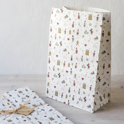 Pack of 10 Nostalgic Christmas Gift Bags - Large