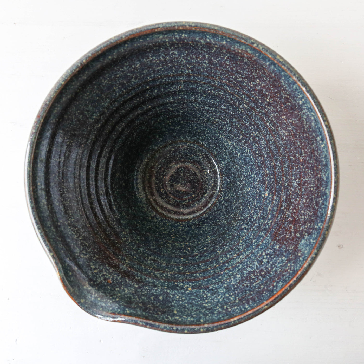 Vintage Speckled Blue Mixing Bowl