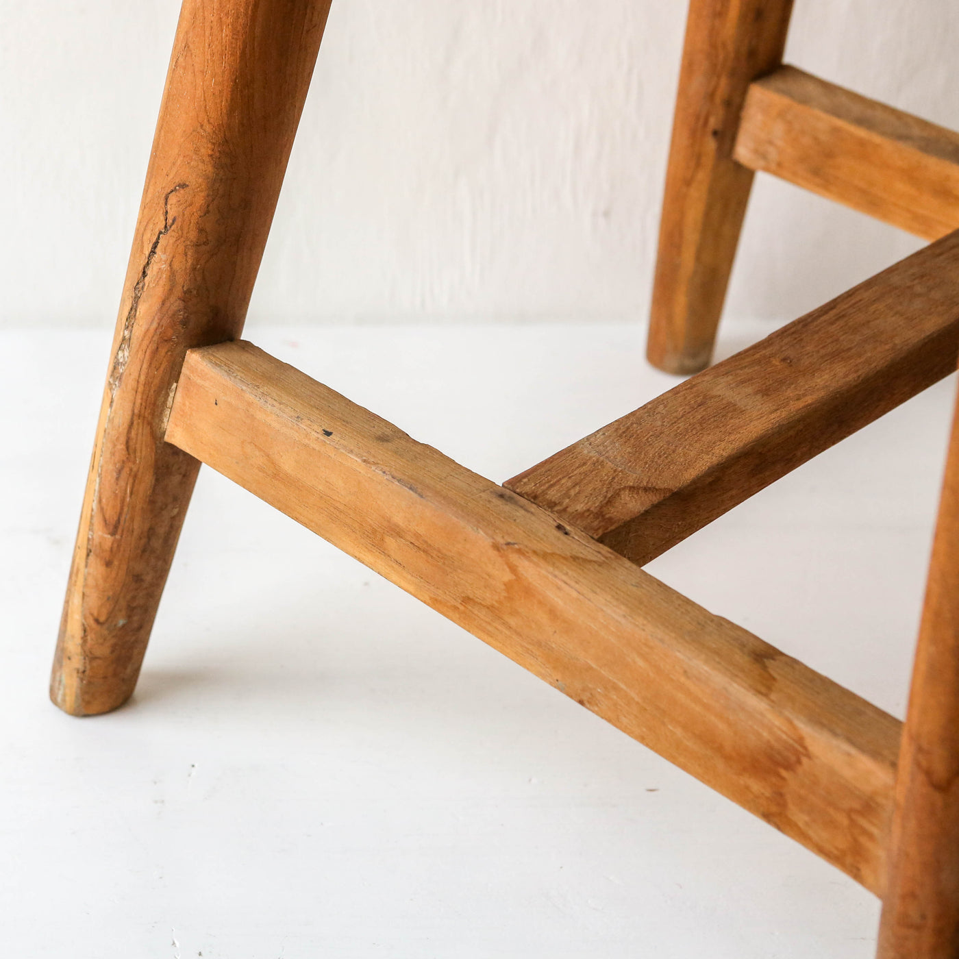 Round Teak Rustic Wooden Stool - LOCAL PICK UP ONLY