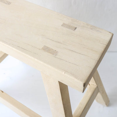 Bleached Rustic Wooden Stool - LOCAL PICK UP ONLY