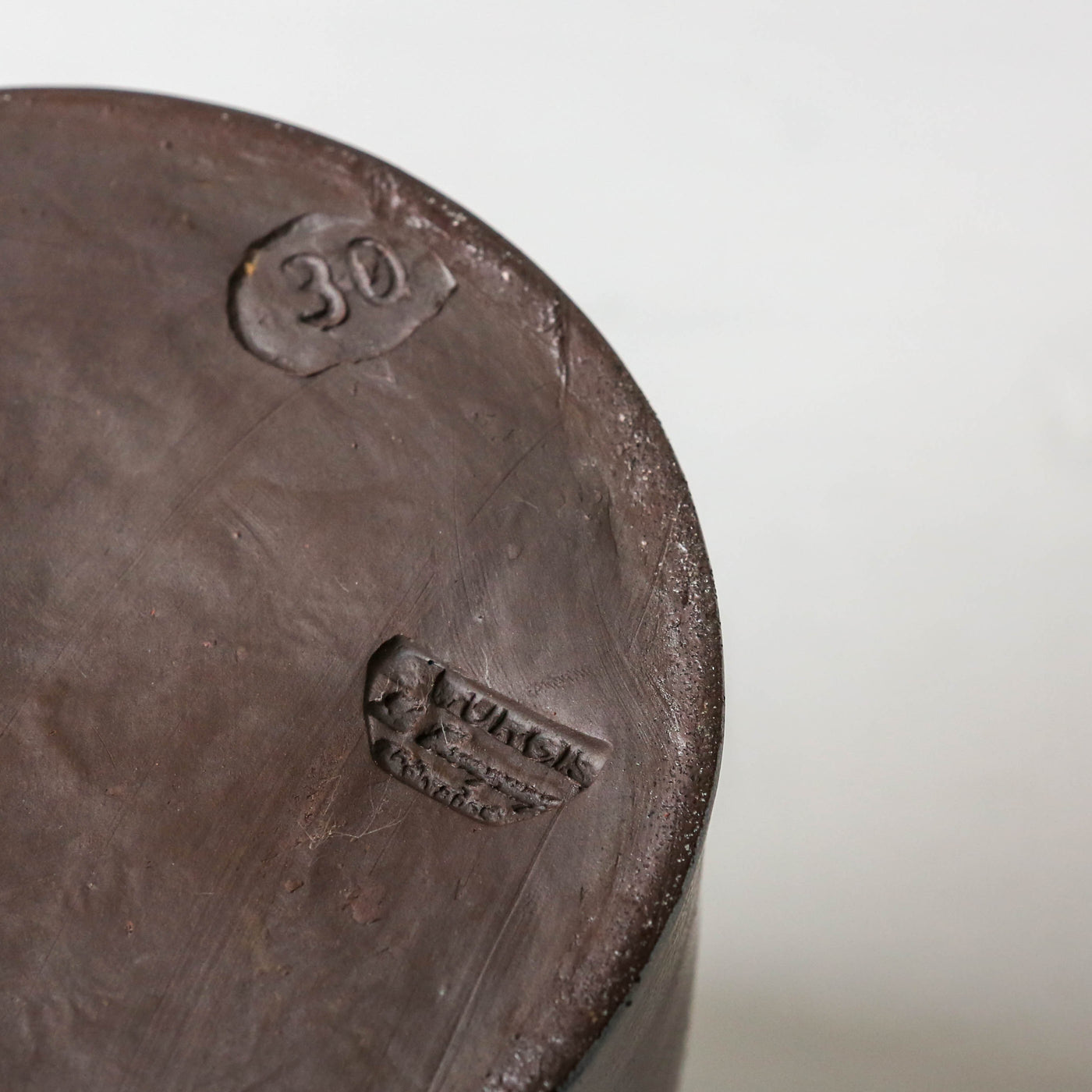Vintage Dark Brown Stoneware Utensil Pot