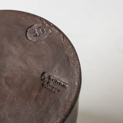 Vintage Dark Brown Stoneware Utensil Pot