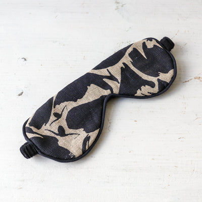 SALE Linen and Merino Eye Mask - Navy