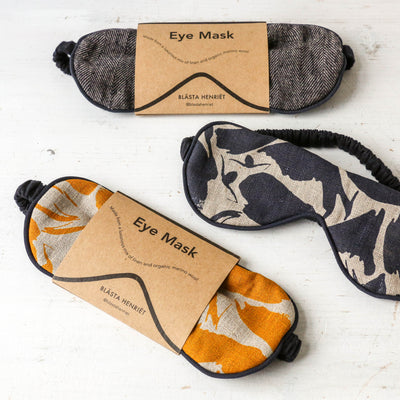 SALE Linen and Merino Eye Mask - Navy