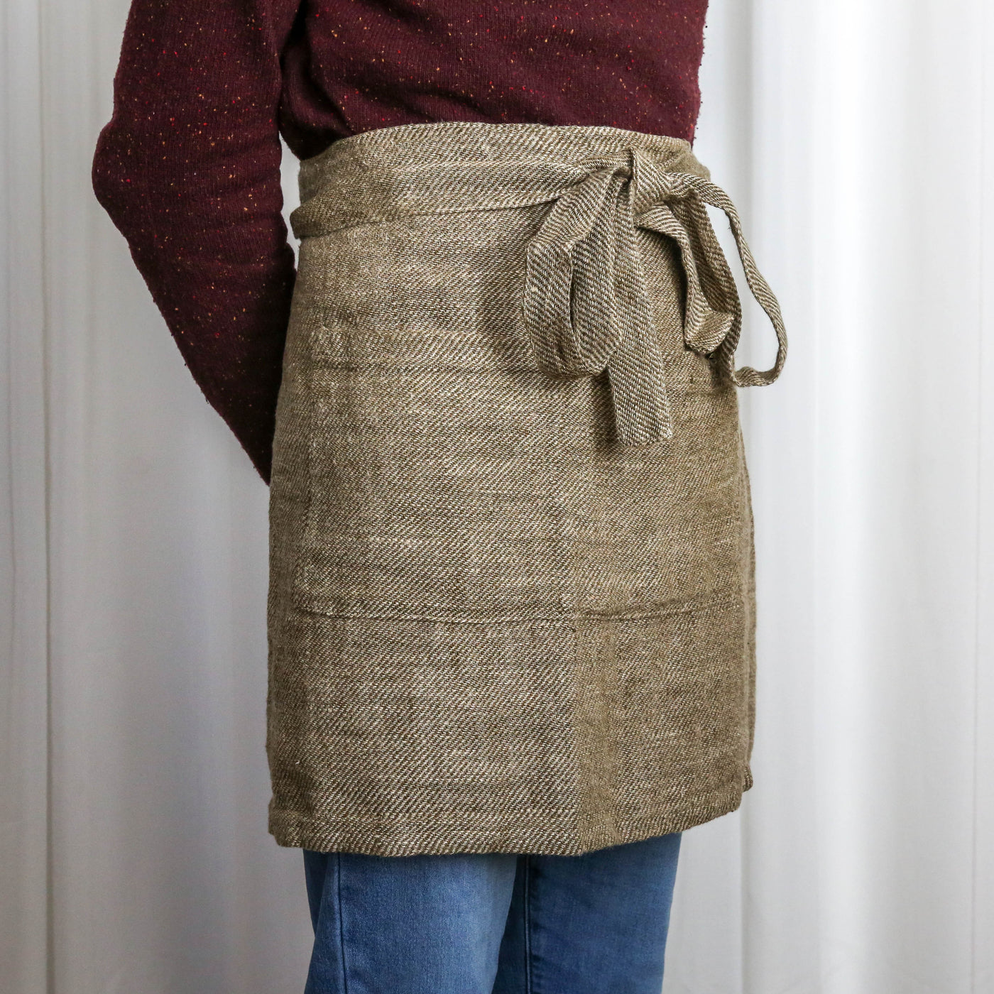 Linen Bistro Apron - Olive