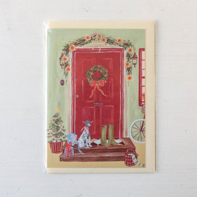 Festive Front Door Christmas Card