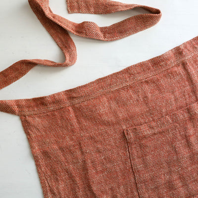Linen Bistro Apron - Brick
