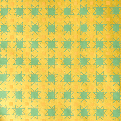 'Yellow Abstract Stars' Screen Printed Wrapping Paper
