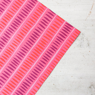 'Pink Stripes' Screen Printed Wrapping Paper