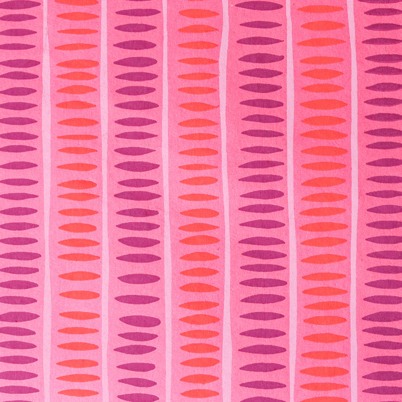 'Pink Stripes' Screen Printed Wrapping Paper