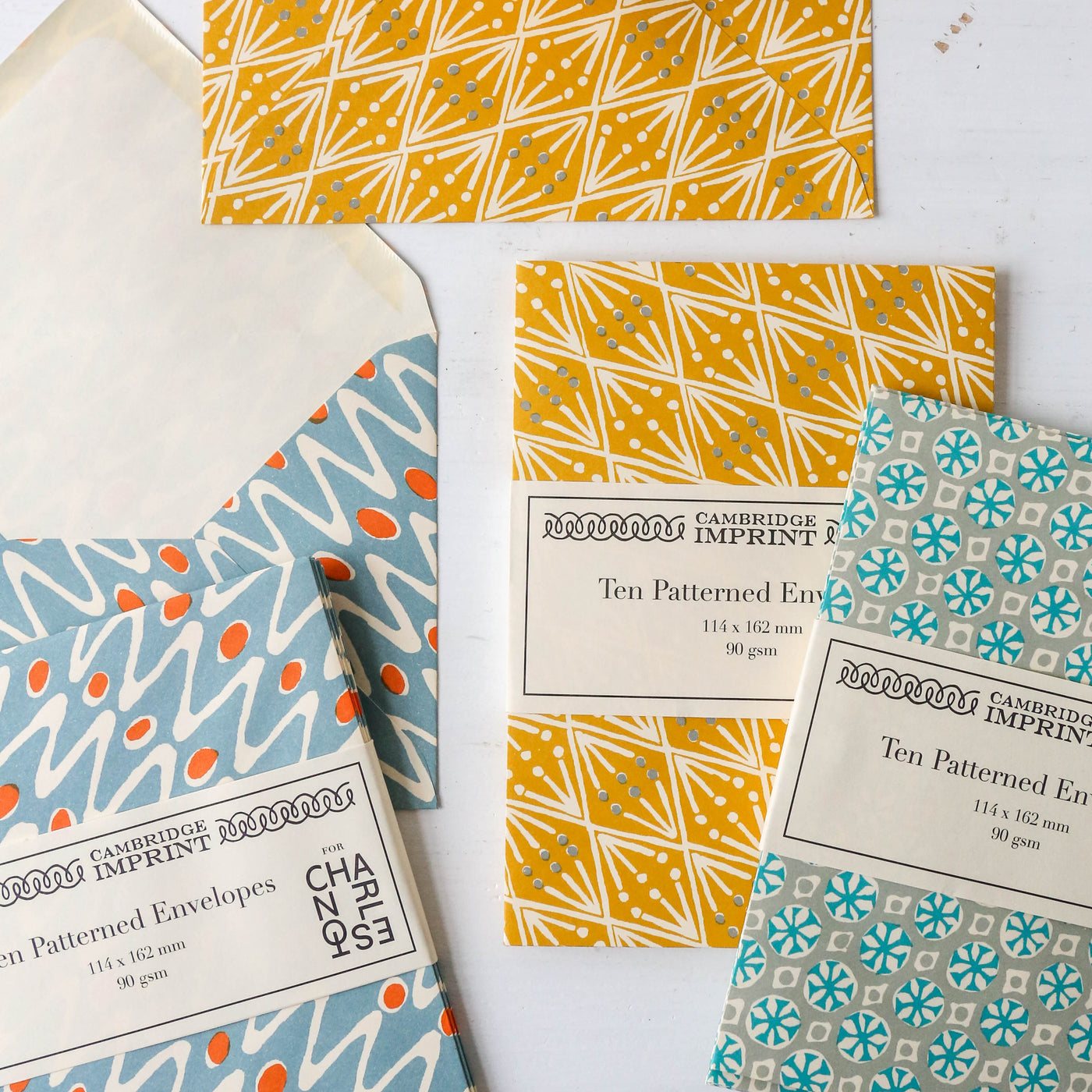10 Cambridge Imprint Patterned Envelopes