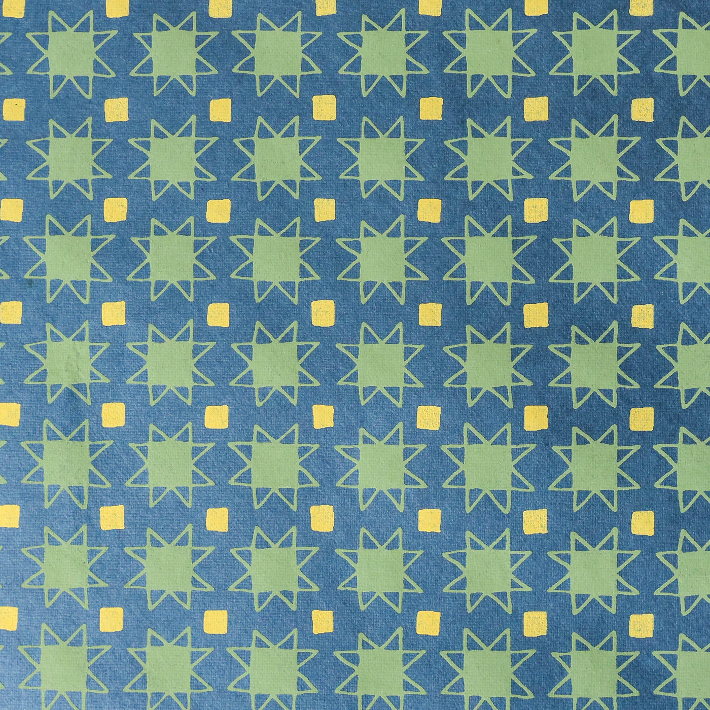 'Blue Abstract Stars' Screen Printed Wrapping Paper