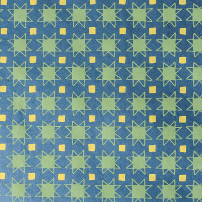 'Blue Abstract Stars' Screen Printed Wrapping Paper