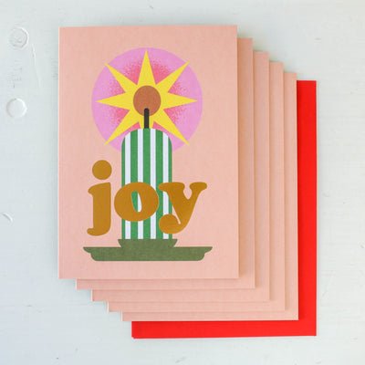 Star Candle Christmas Card Pack of 5