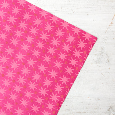 'Magenta Stars' Screen Printed Wrapping Paper