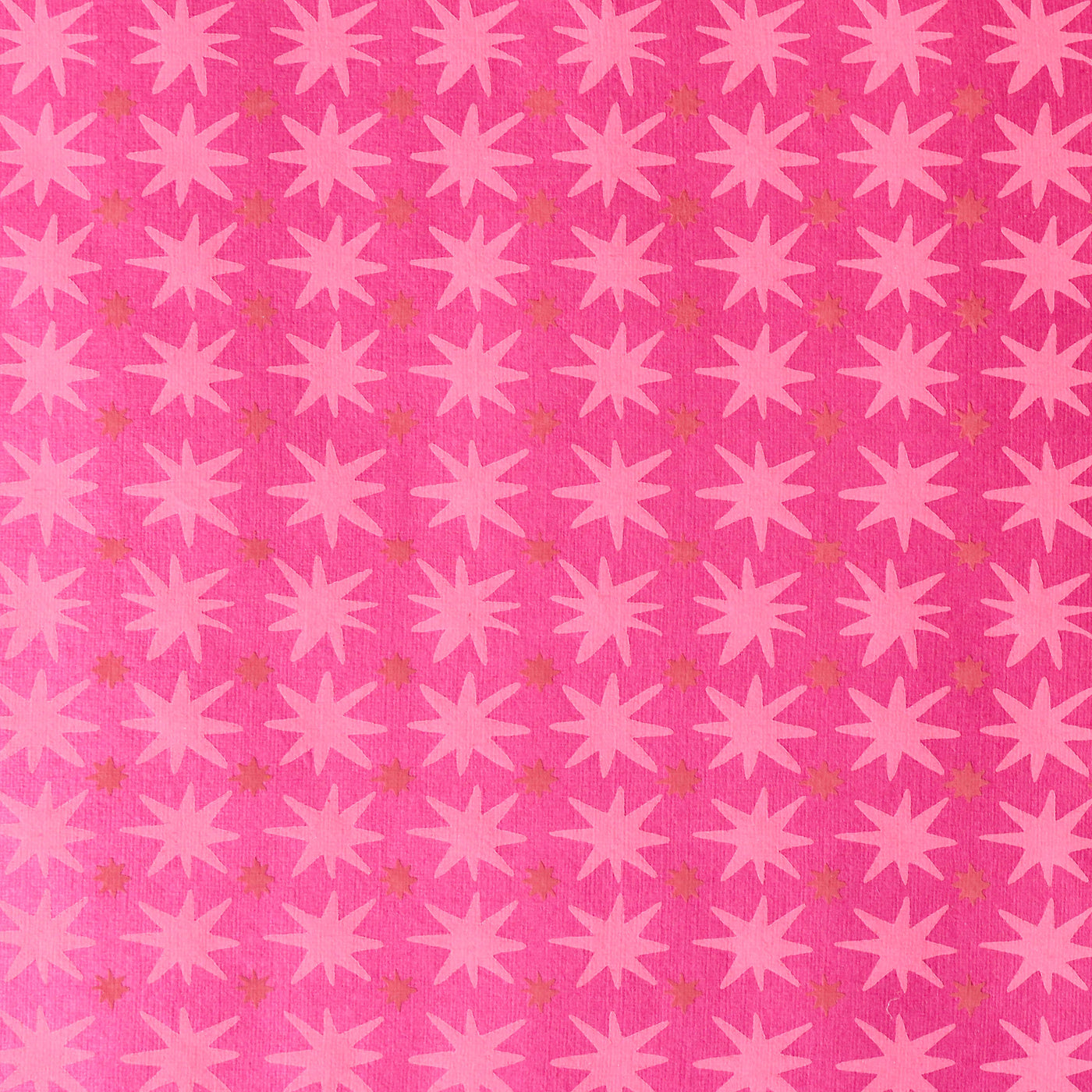 'Magenta Stars' Screen Printed Wrapping Paper