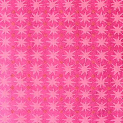 'Magenta Stars' Screen Printed Wrapping Paper