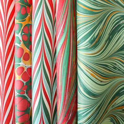 Hand Marbled Wrap - Festive Stone