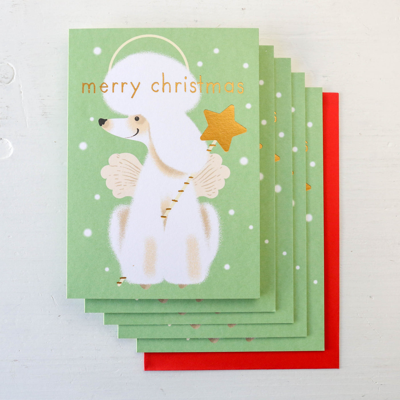 Poodle Angel Christmas Card Pack of 5